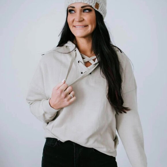 Leif Criss Cross Hoodie by Lily & Lottie. Size small. Hardly if ever worn. - Picture 2 of 2